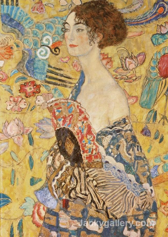 Lady with a Fan by Gustav Klimt paintings reproduction
